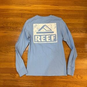 REEF Wellie Too Long Sleeve Graphic tee Shirt in Light Blue - Size Small